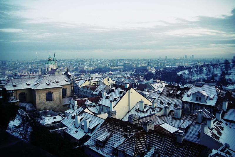 Snow on the roofs