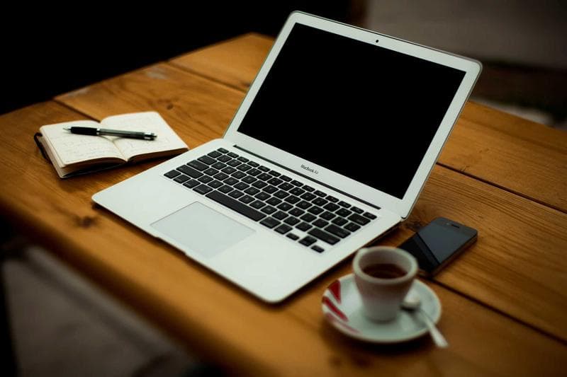 Laptop and coffee