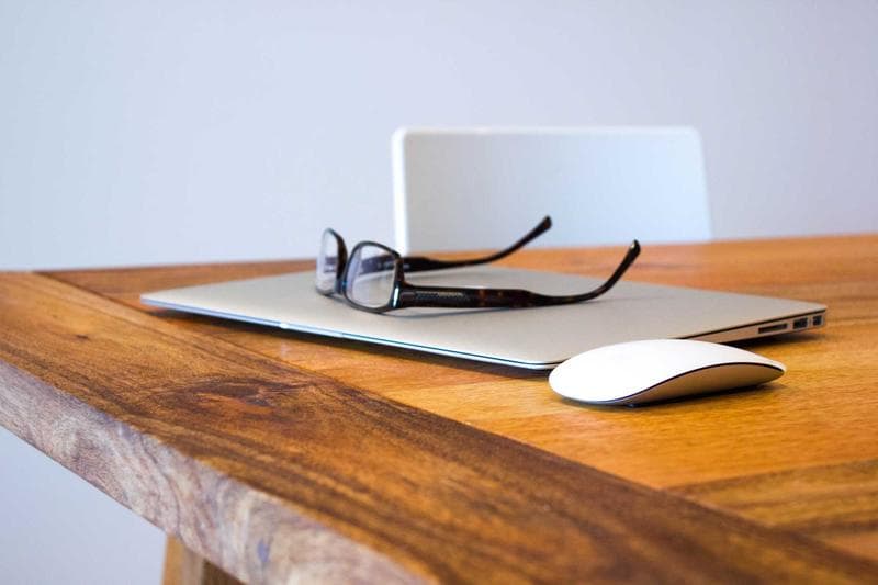 Laptop and glasses