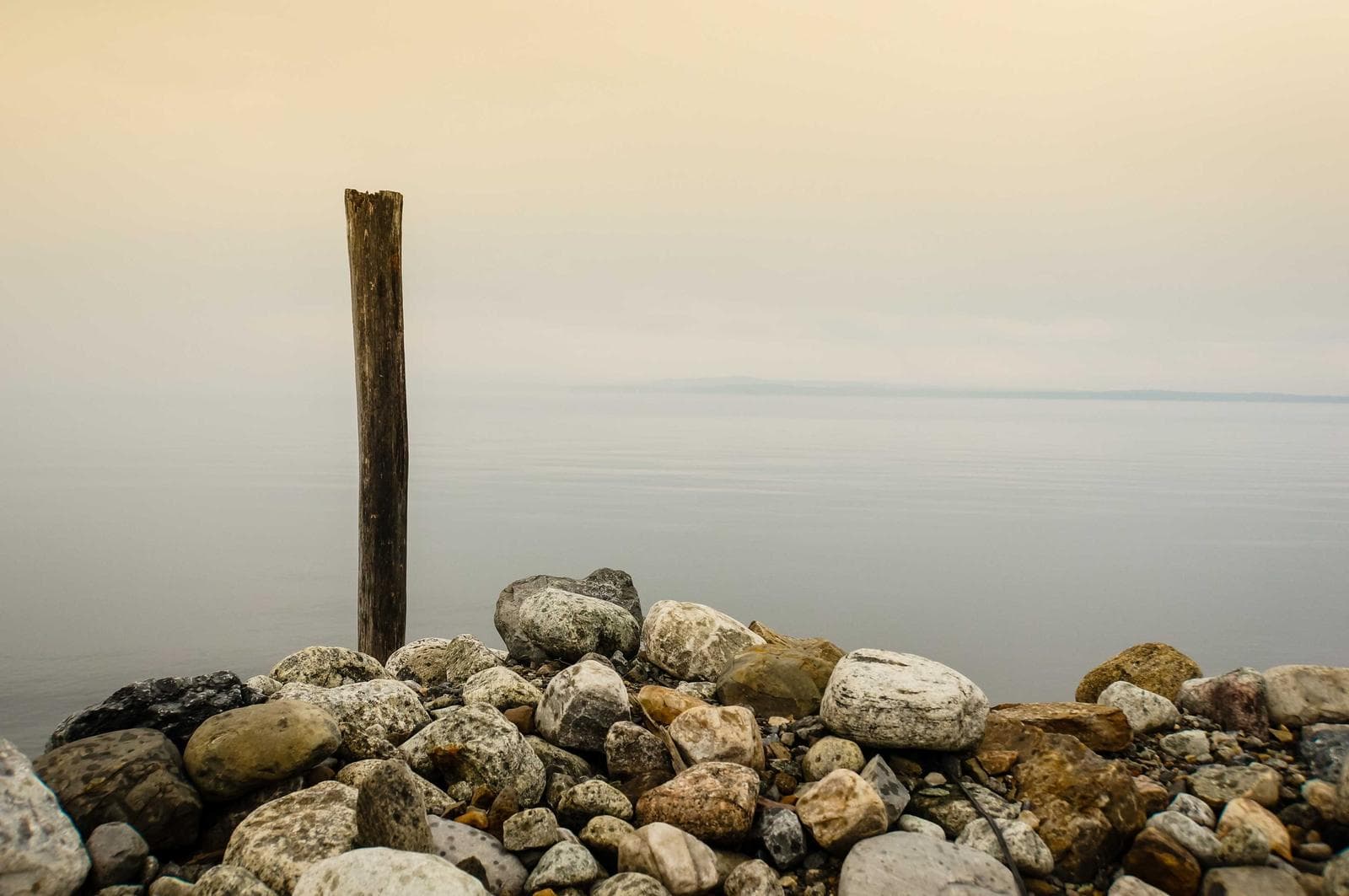 Stones and a post