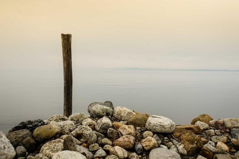 Stones and a post