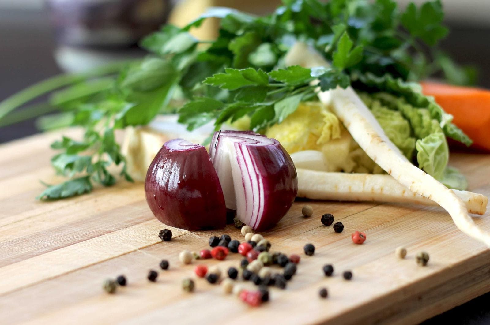 Vegetables on a board