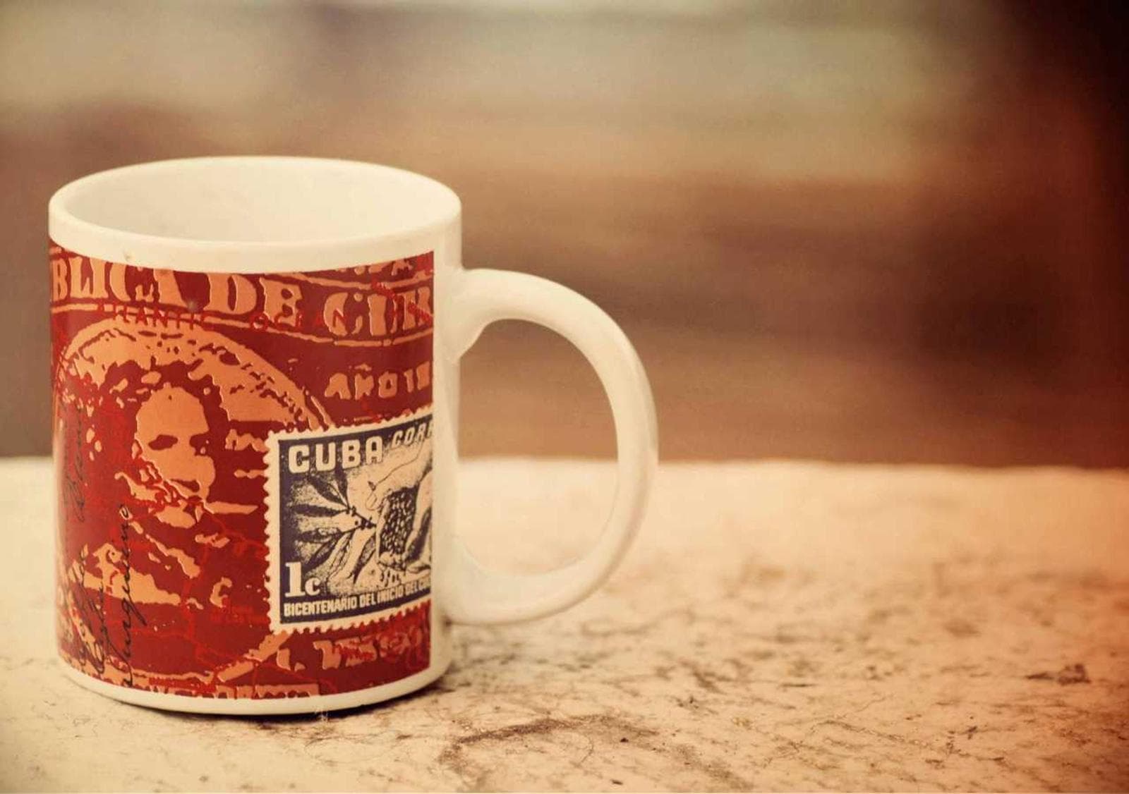 A mug on the sand
