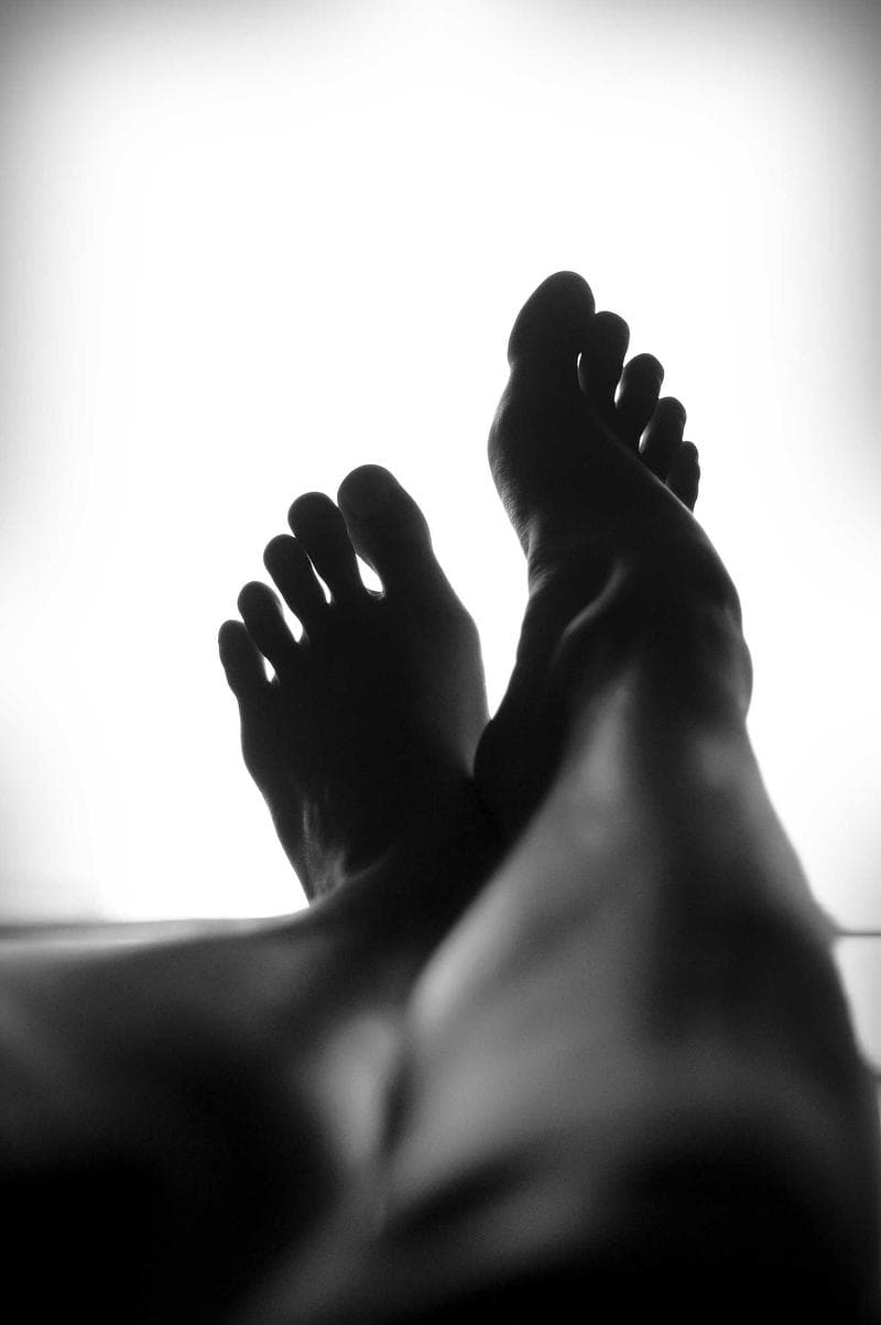 Feet in silhouette