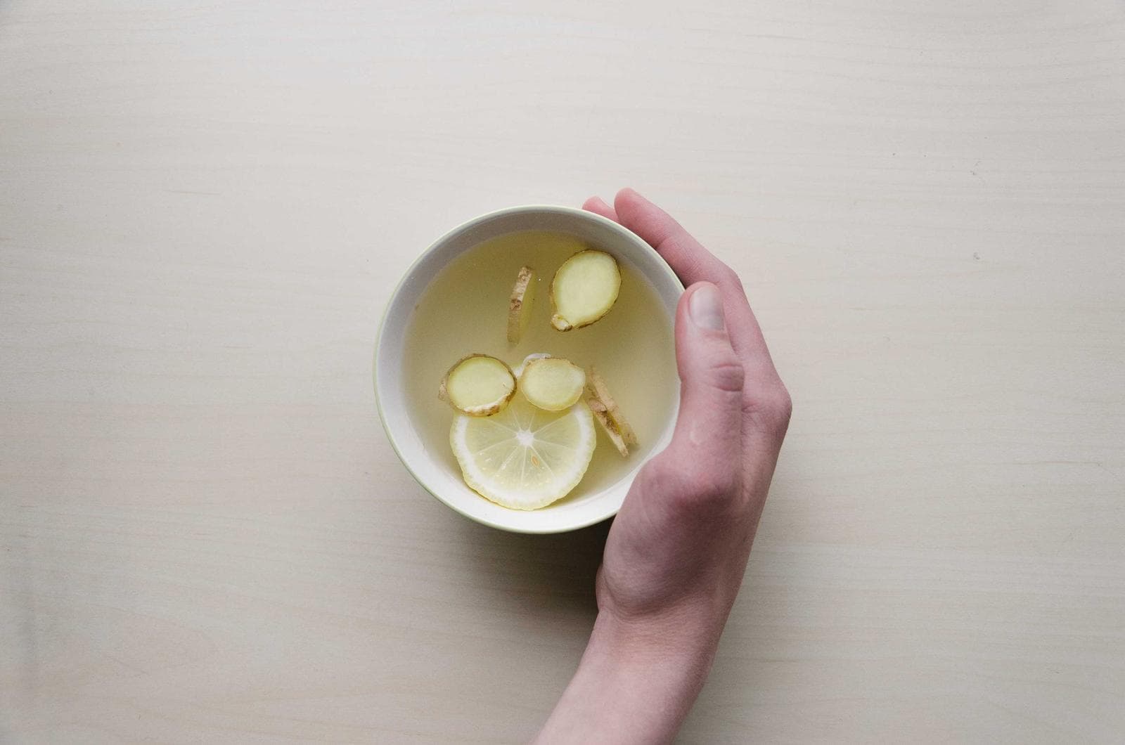 A bowl in hand