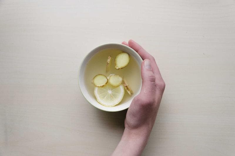 A bowl in hand