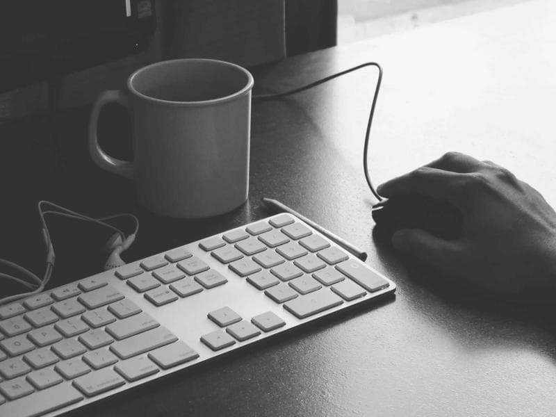 Keyboard and mug