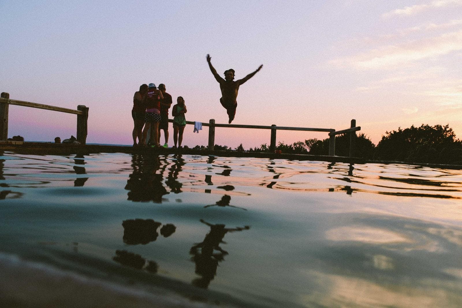 Jumping on the pier