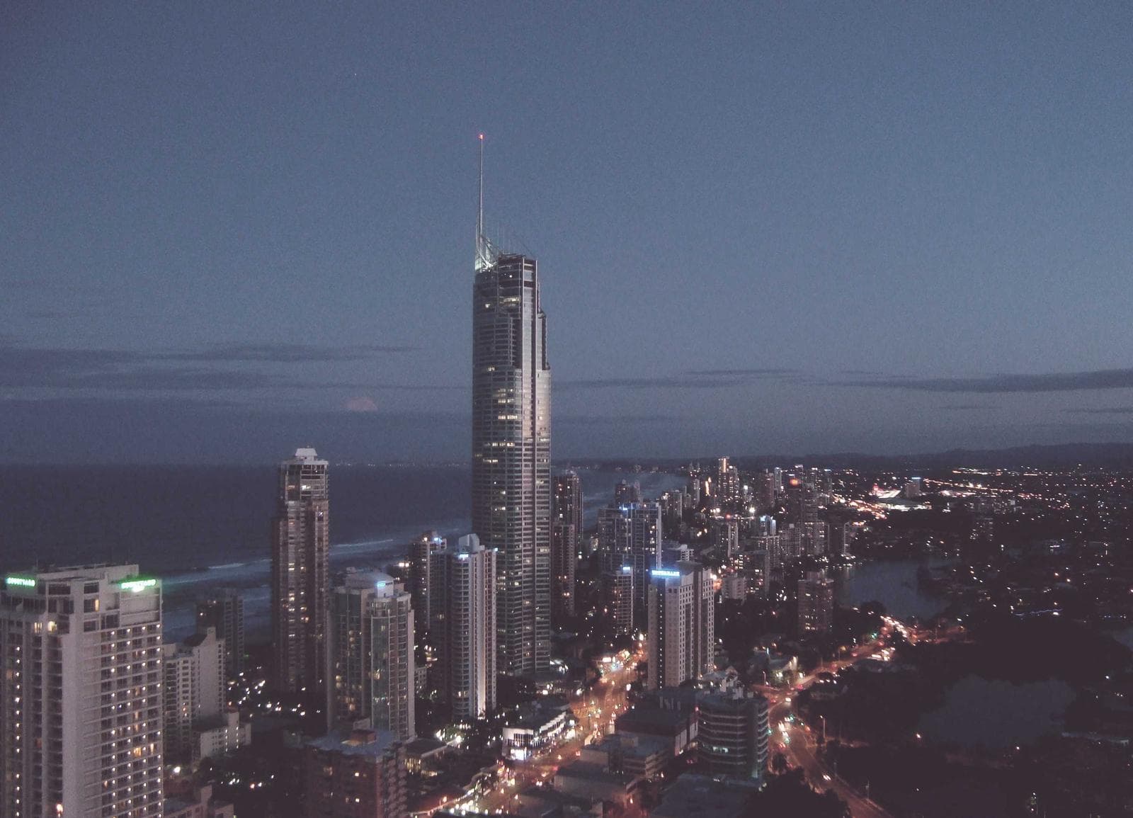 City lights from above