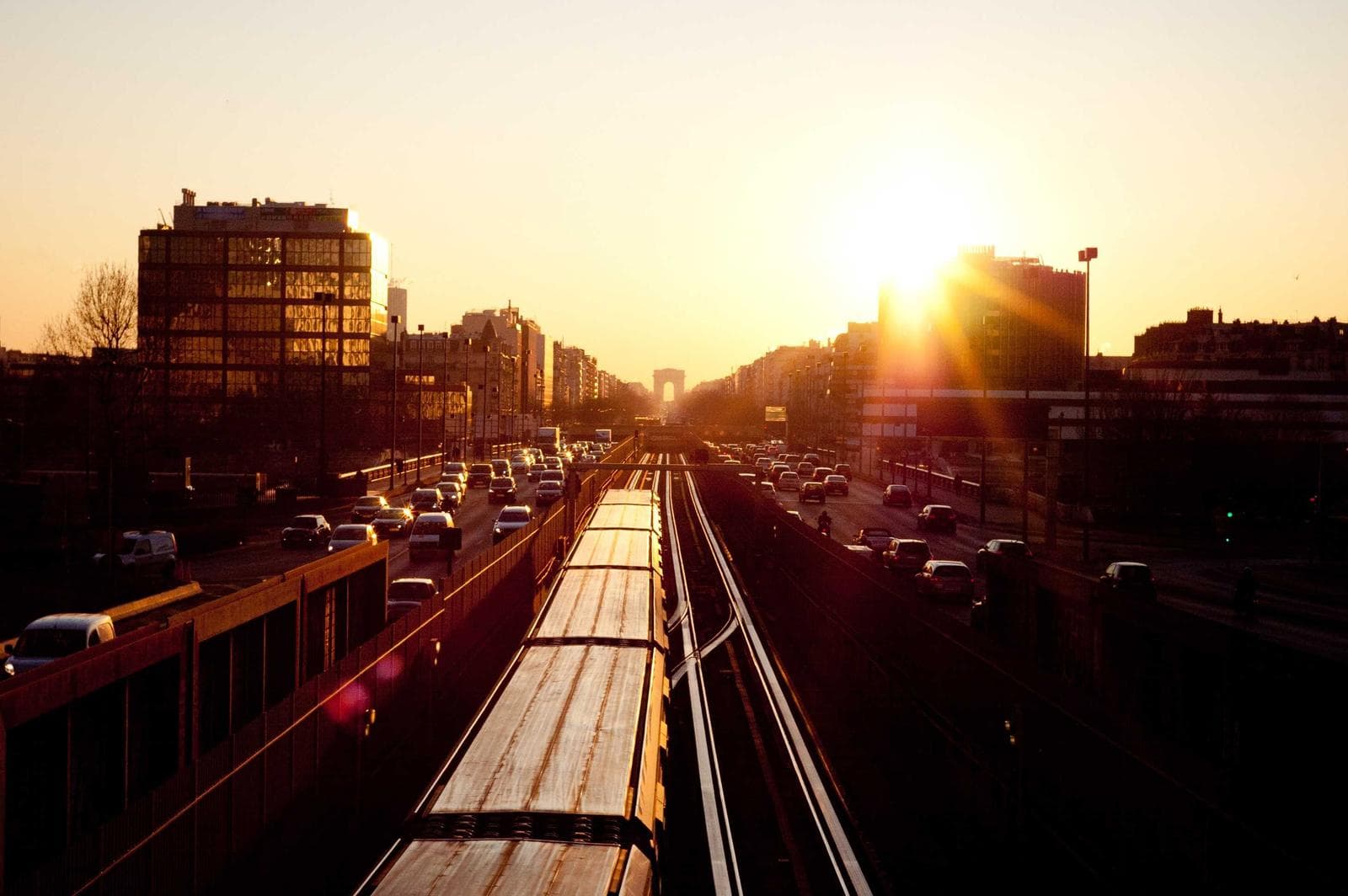 Rails at sunset