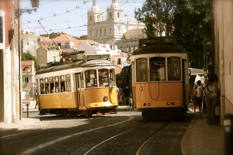 Yellow tram