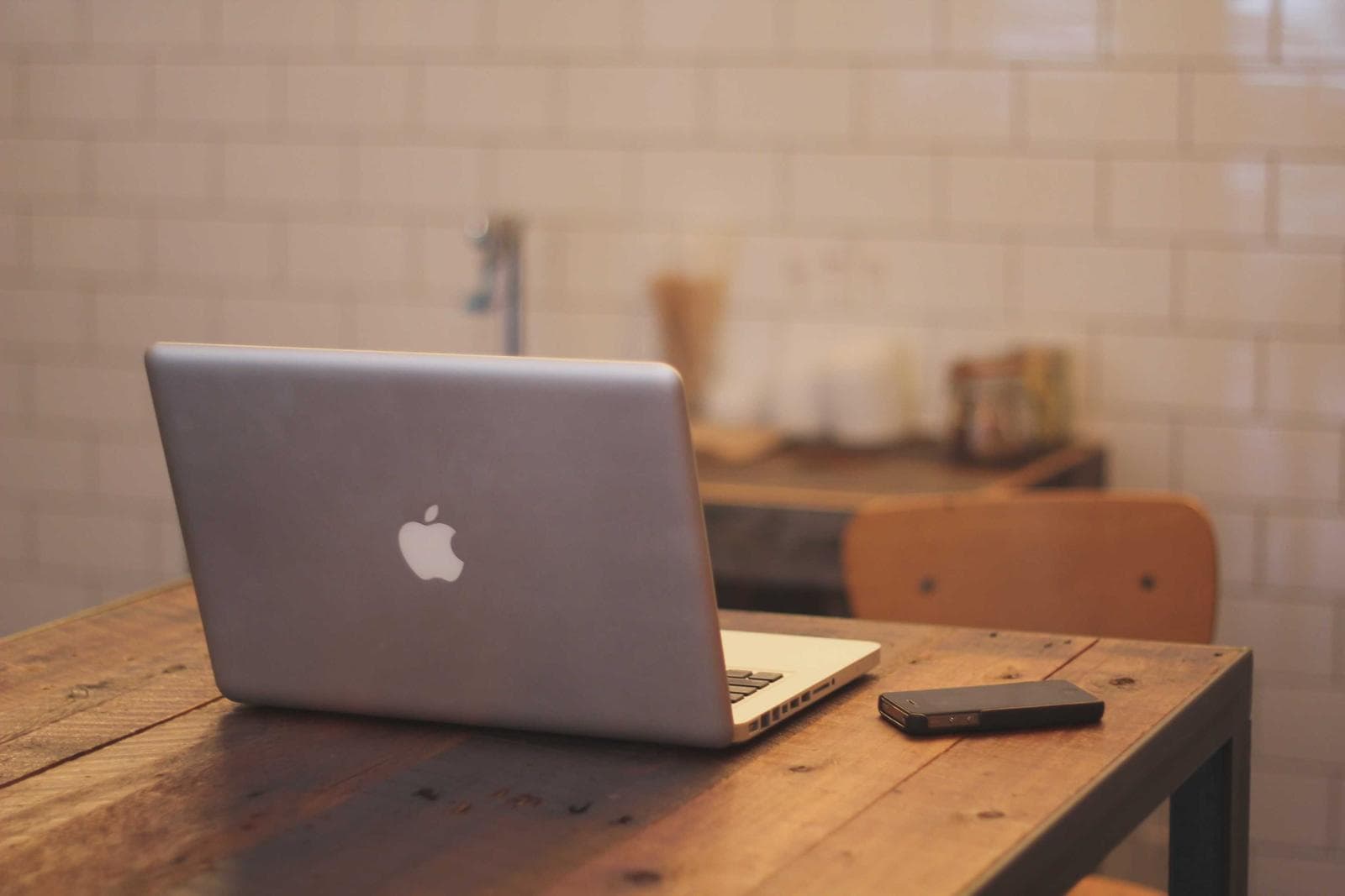 Laptop at a bright desk