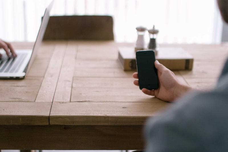 Phone on a table