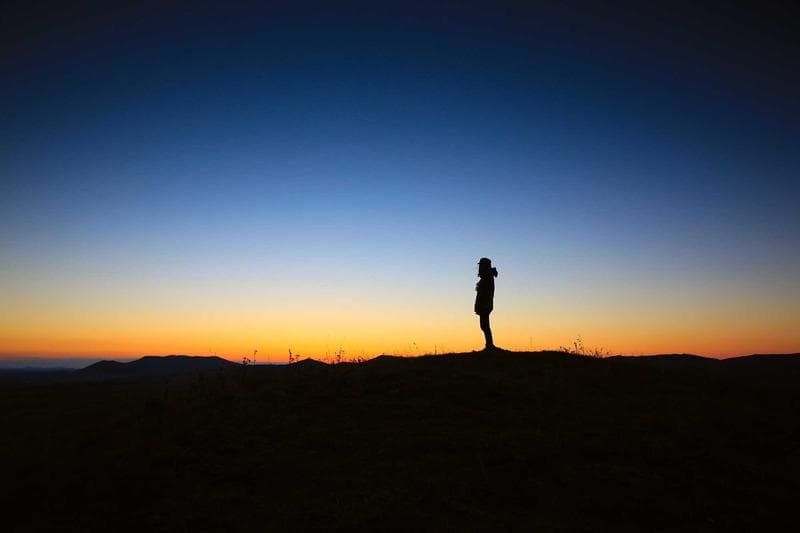 Alone at sunset