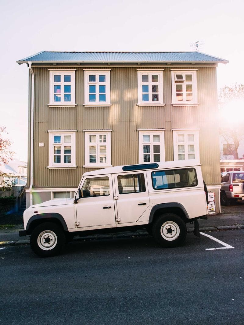 Van outside a house