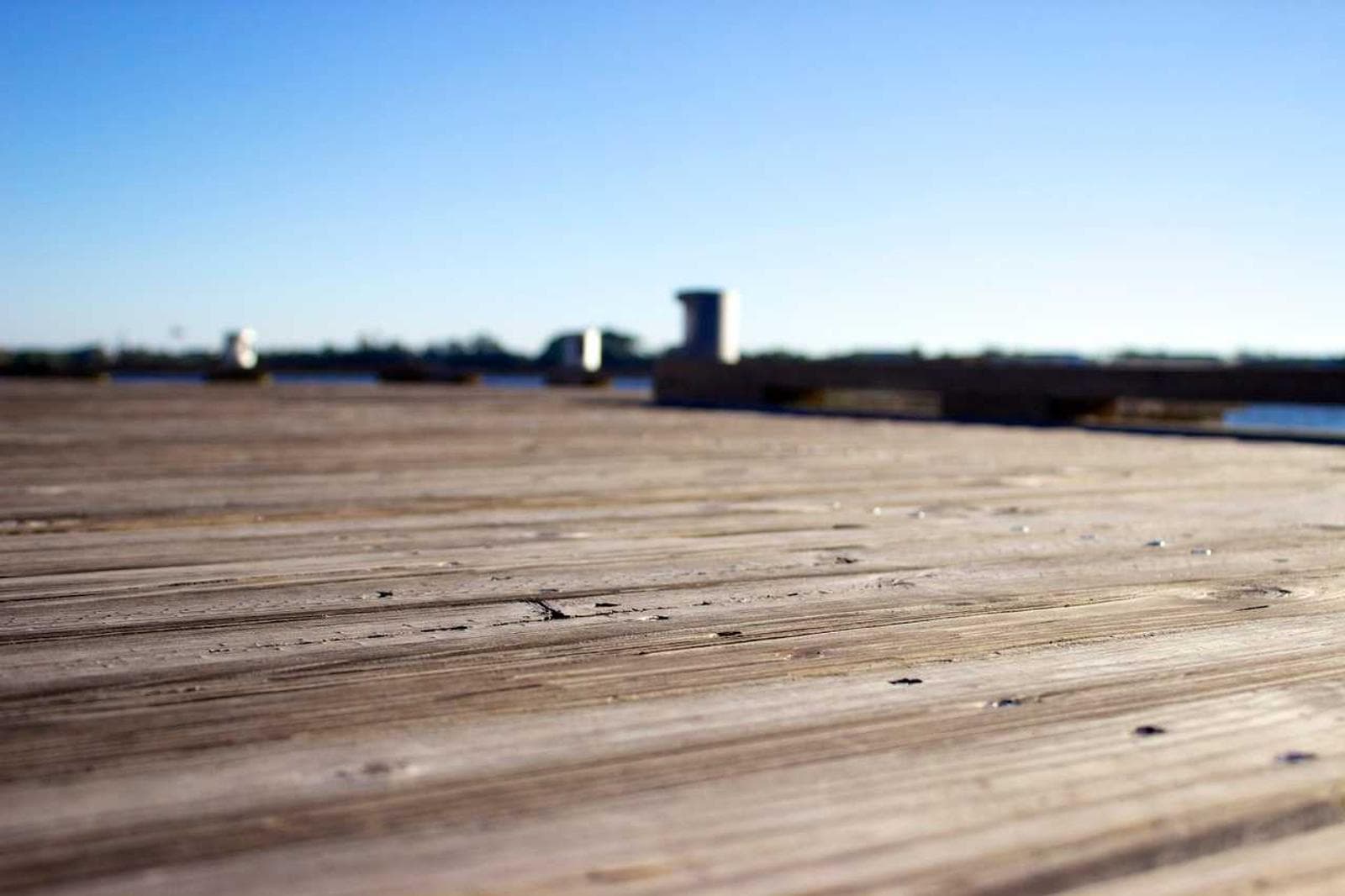Wooden deck and sky