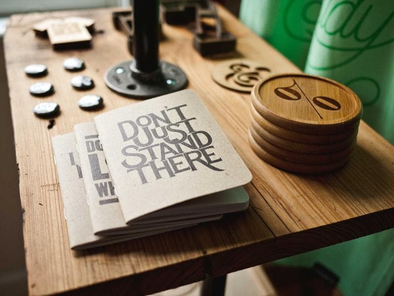 Book and coasters