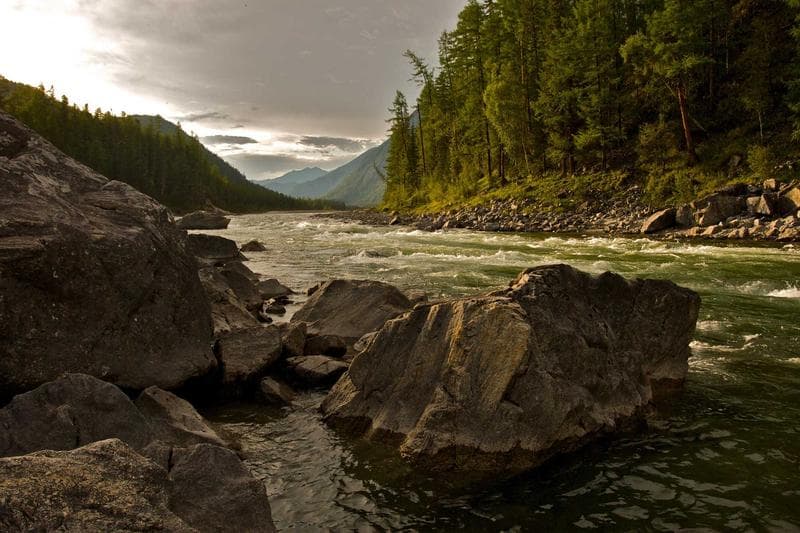 River over rock