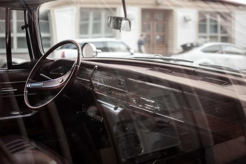 Old car interior