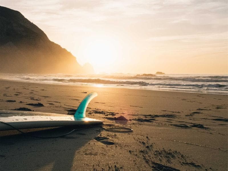 Board on the sand