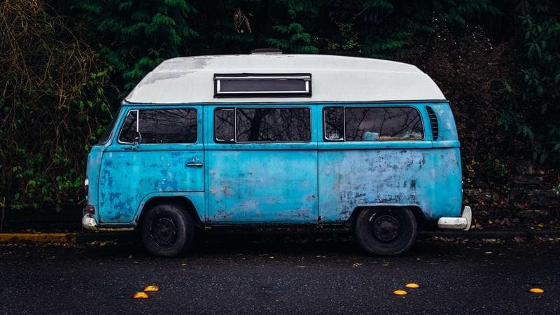 Blue camper