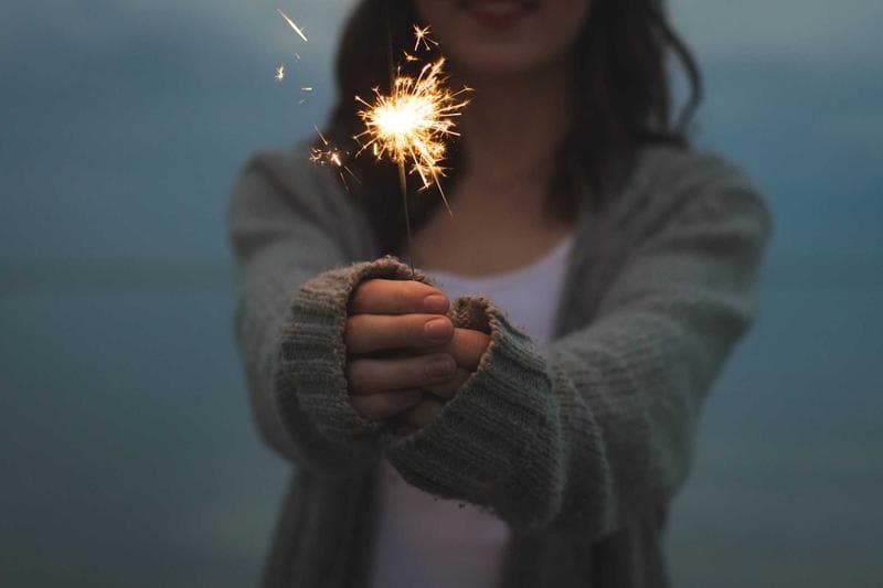 Holding a sparkler