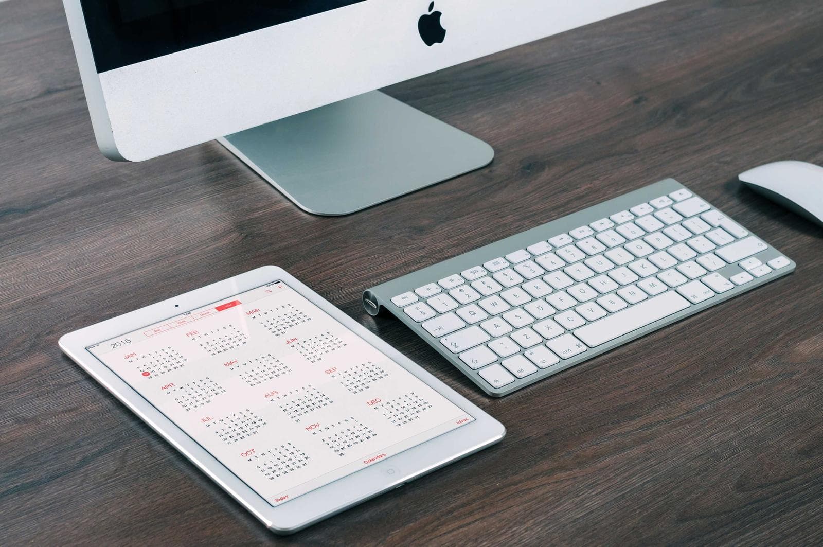Desk with an iMac