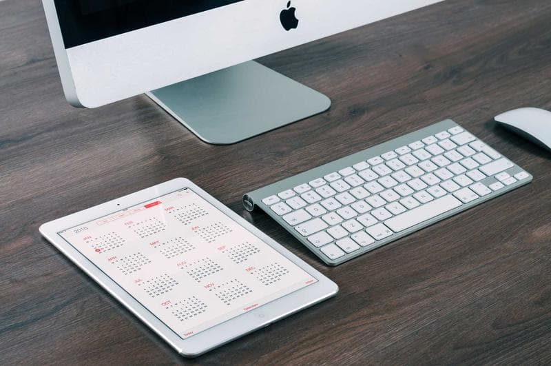 Desk with an iMac