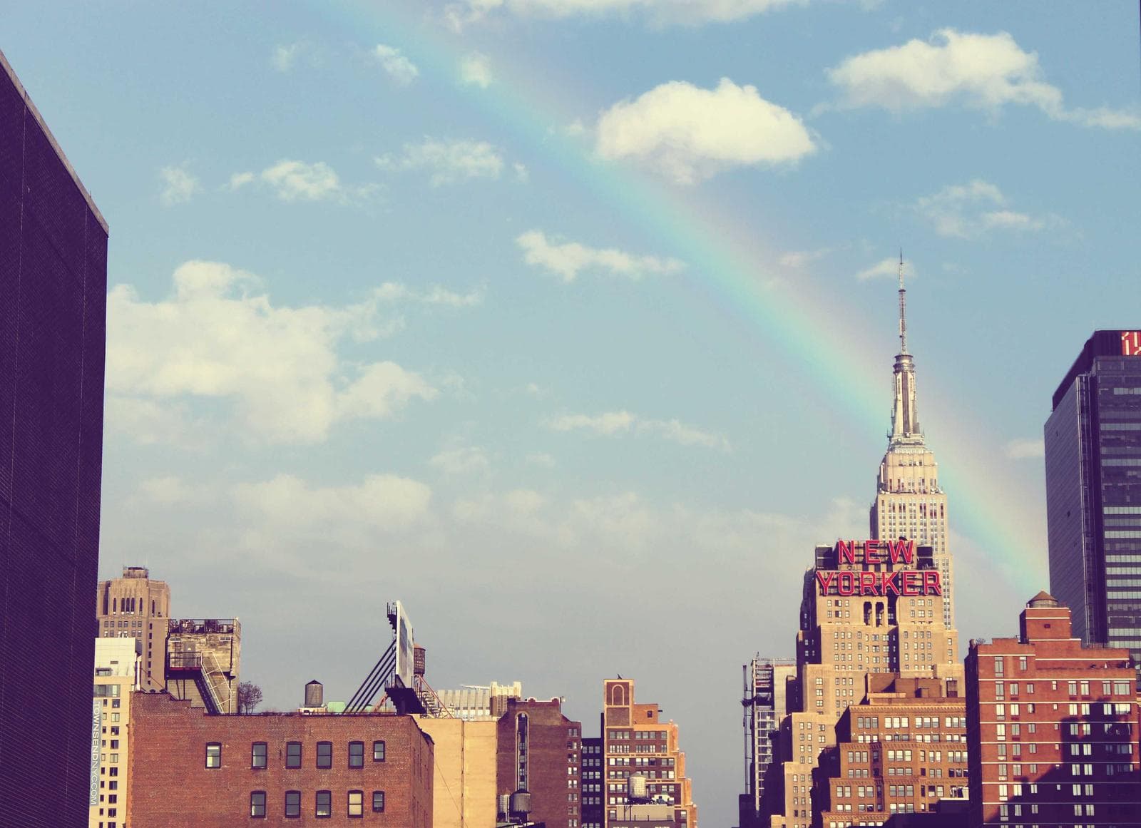 Rainbow over the city