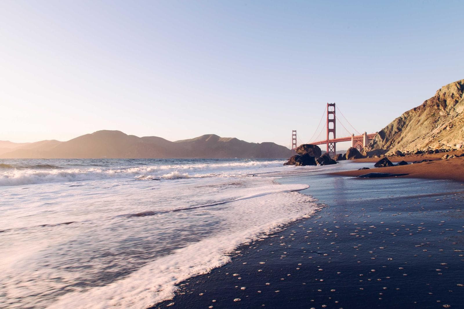 Beach and bridge