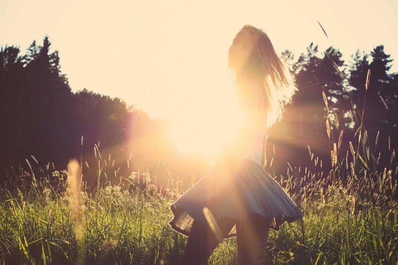 Backlit in a field