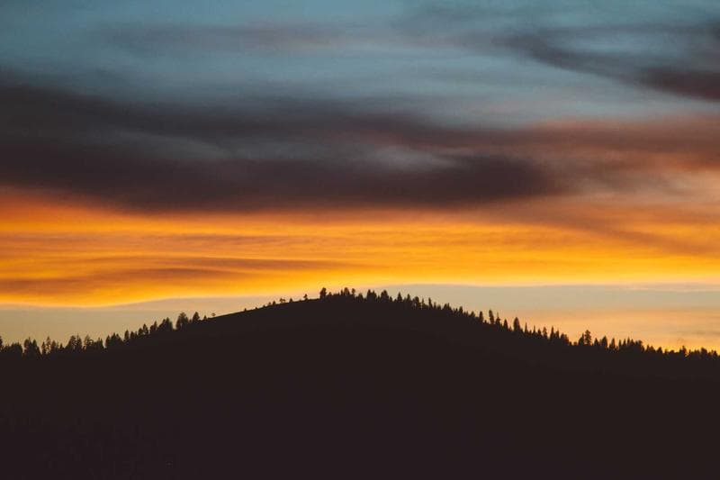 Hills at sunset