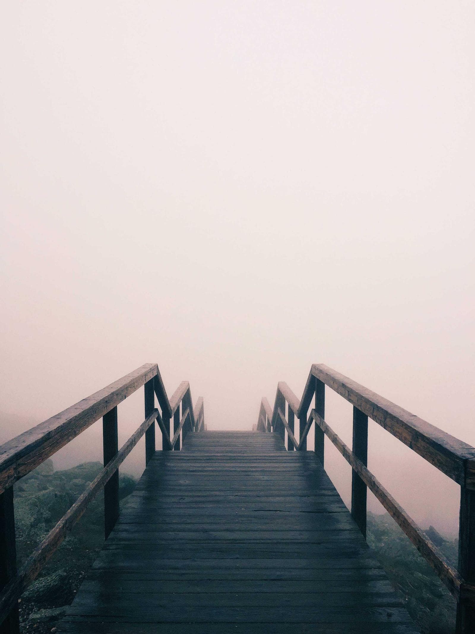 Pier in fog
