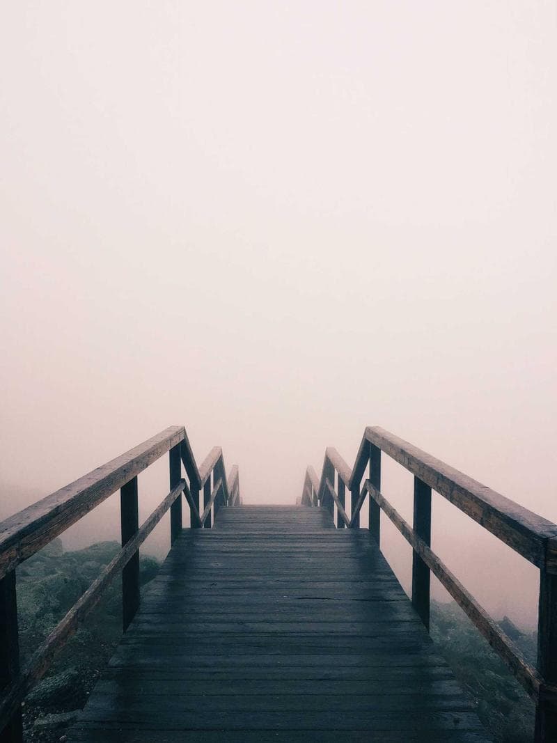 Pier in fog