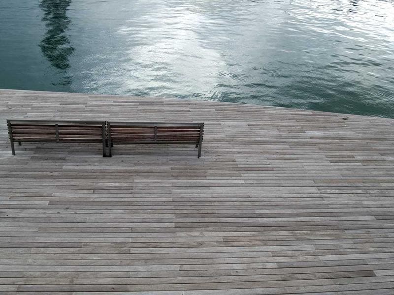 Bench on a boardwalk