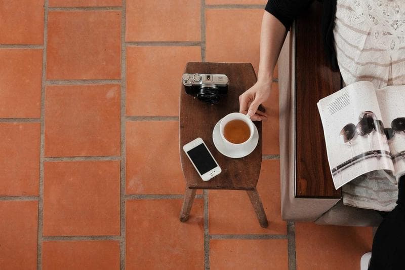 Coffee on tile