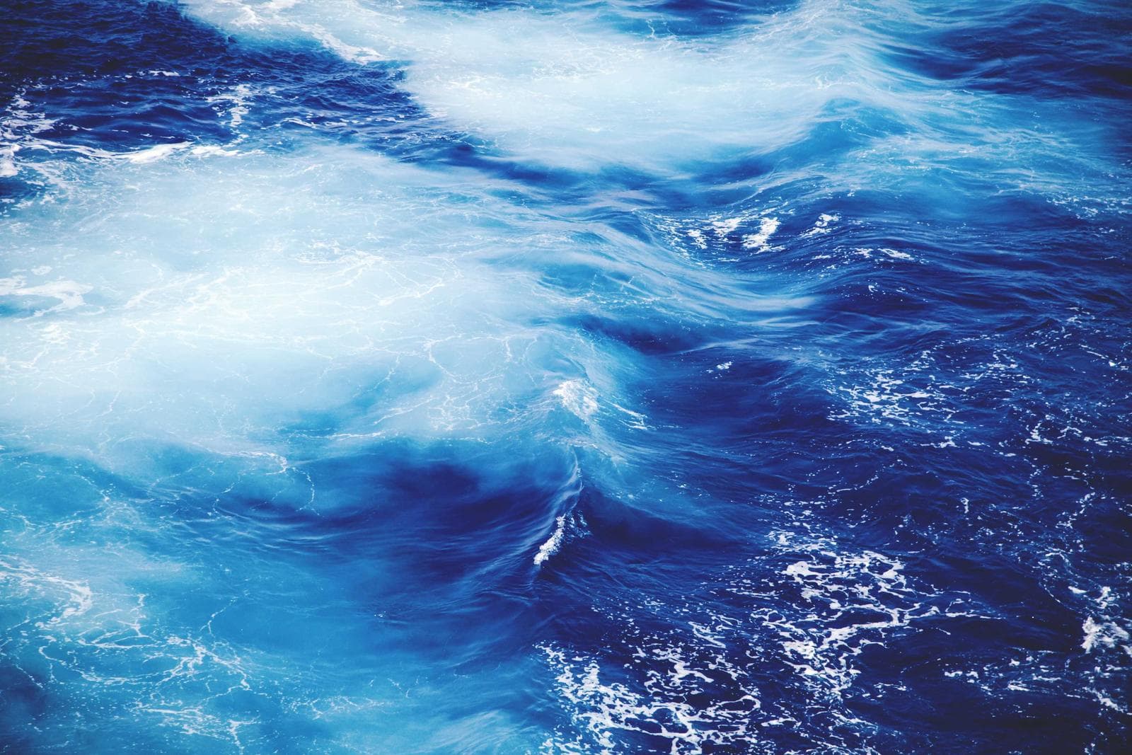Blue water from above