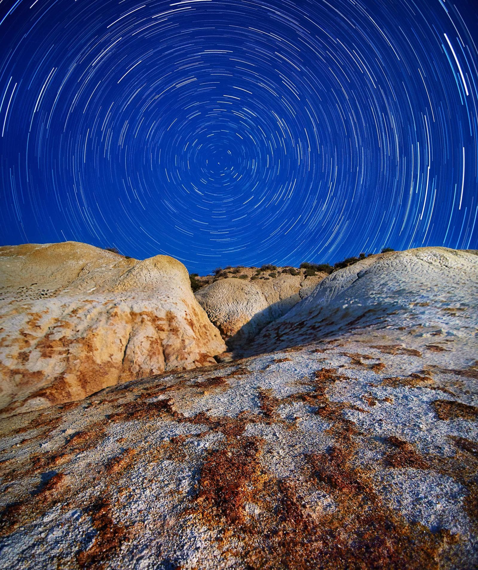 Trails over the rock