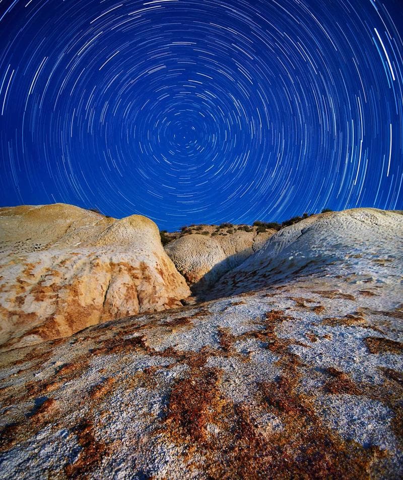 Trails over the rock