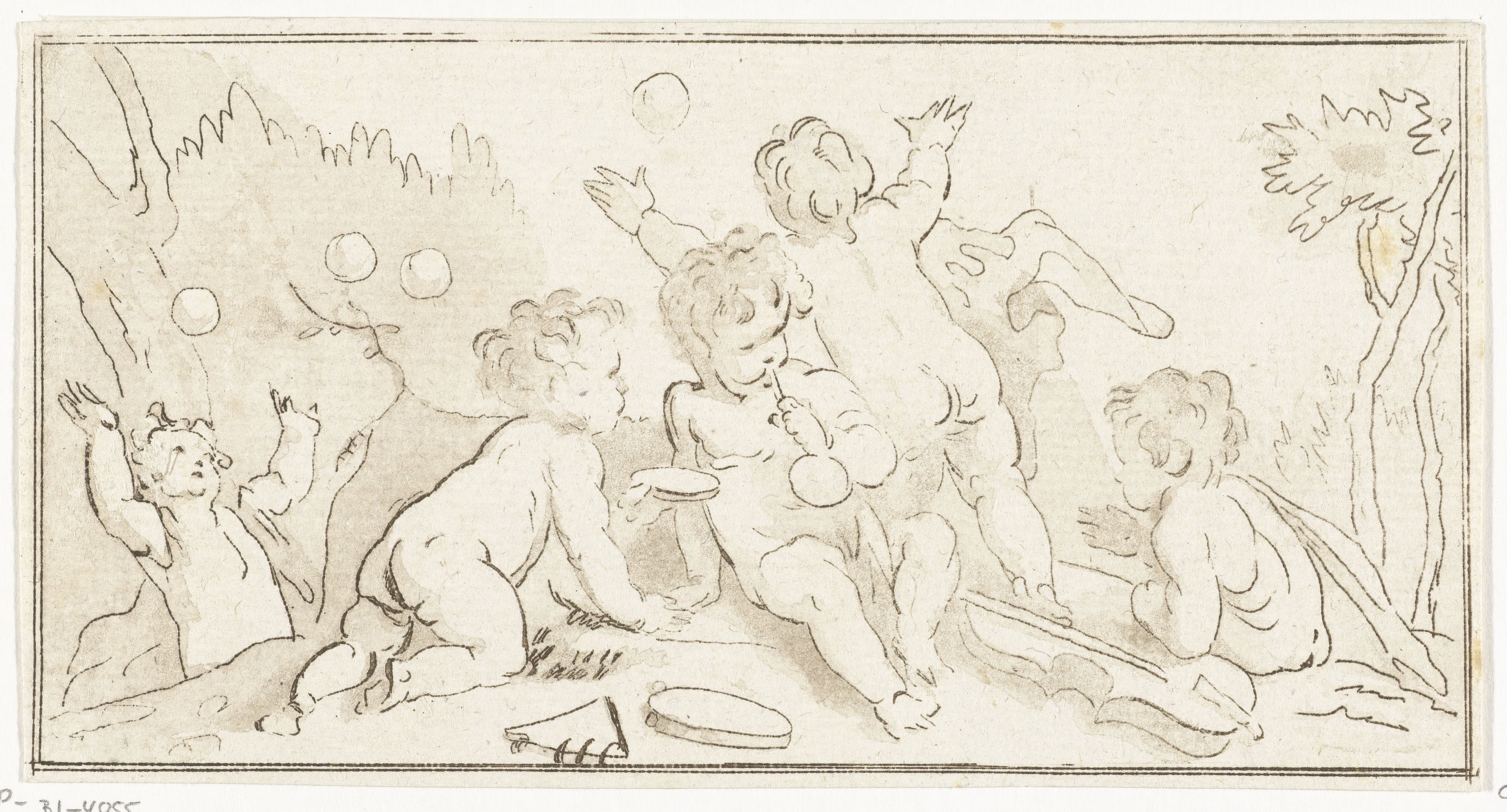 Bellenblazende putti, RP-P-BI-4055