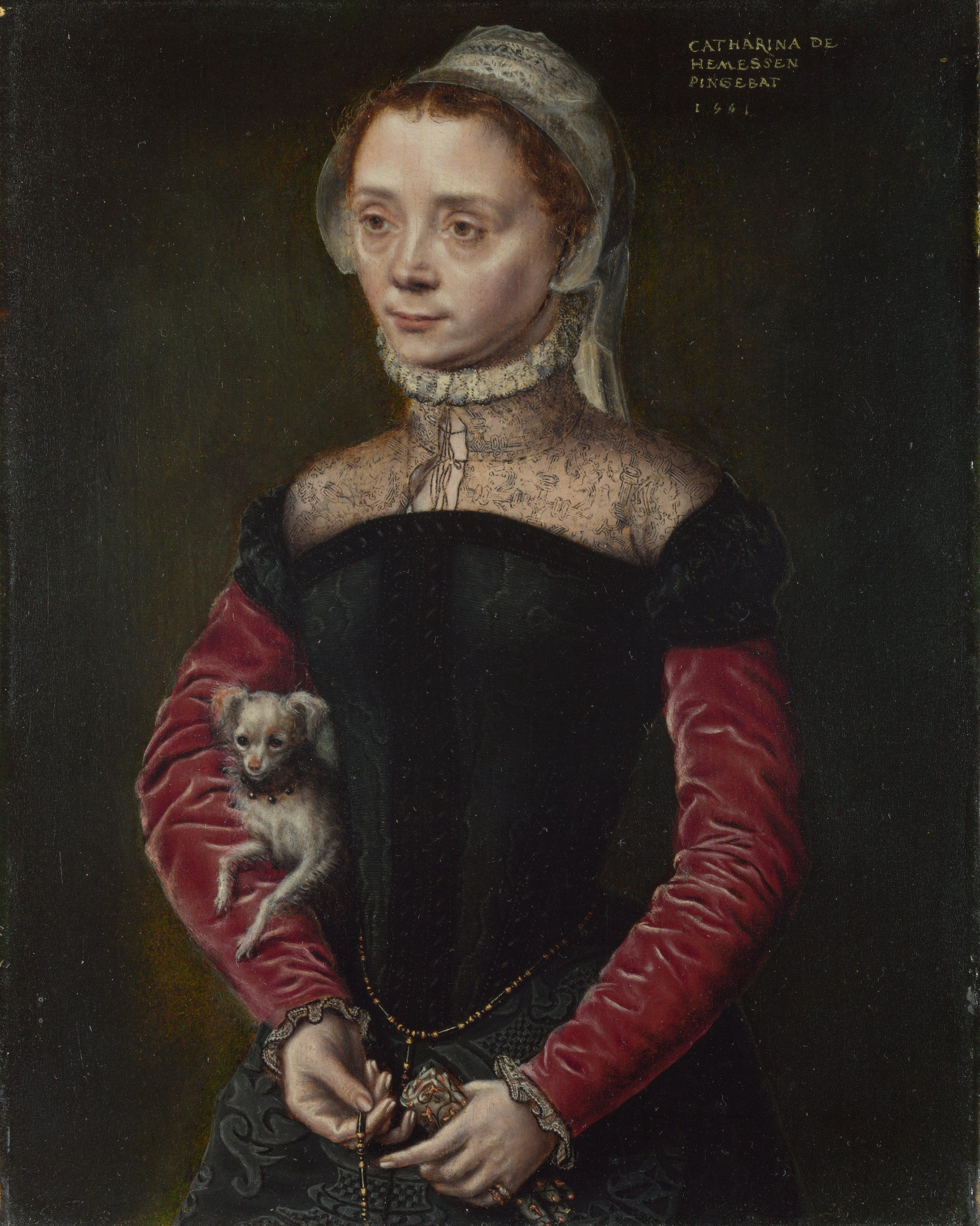 Caterina van Hemessen Portrait of a Woman with a Dog