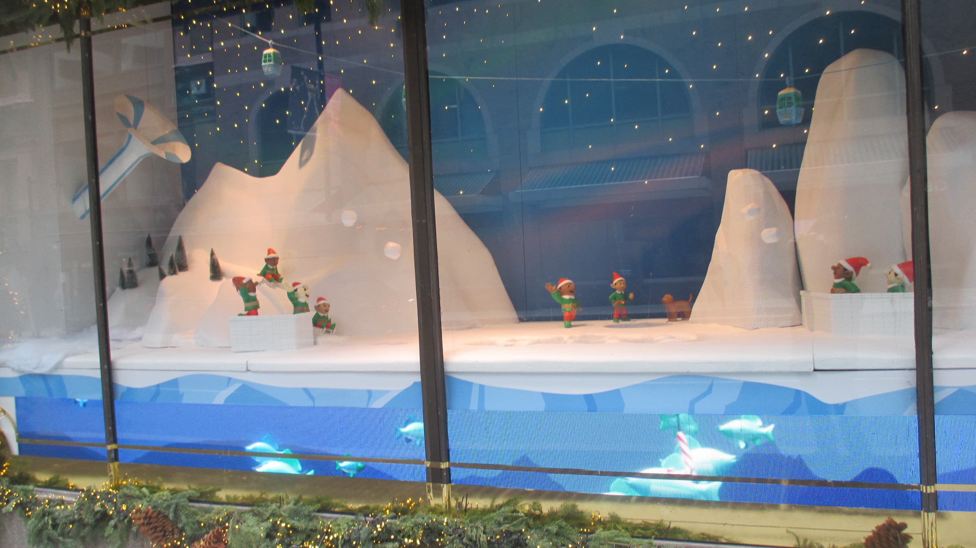 2025 Christmas display window at former Toronto Bay store