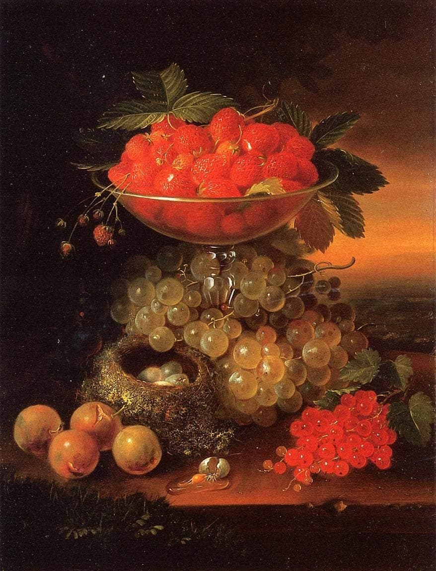 Still Life with Fruit and Nest by George Forster, 1869