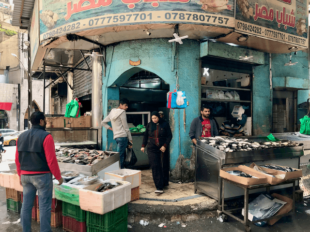 Fish stall at market