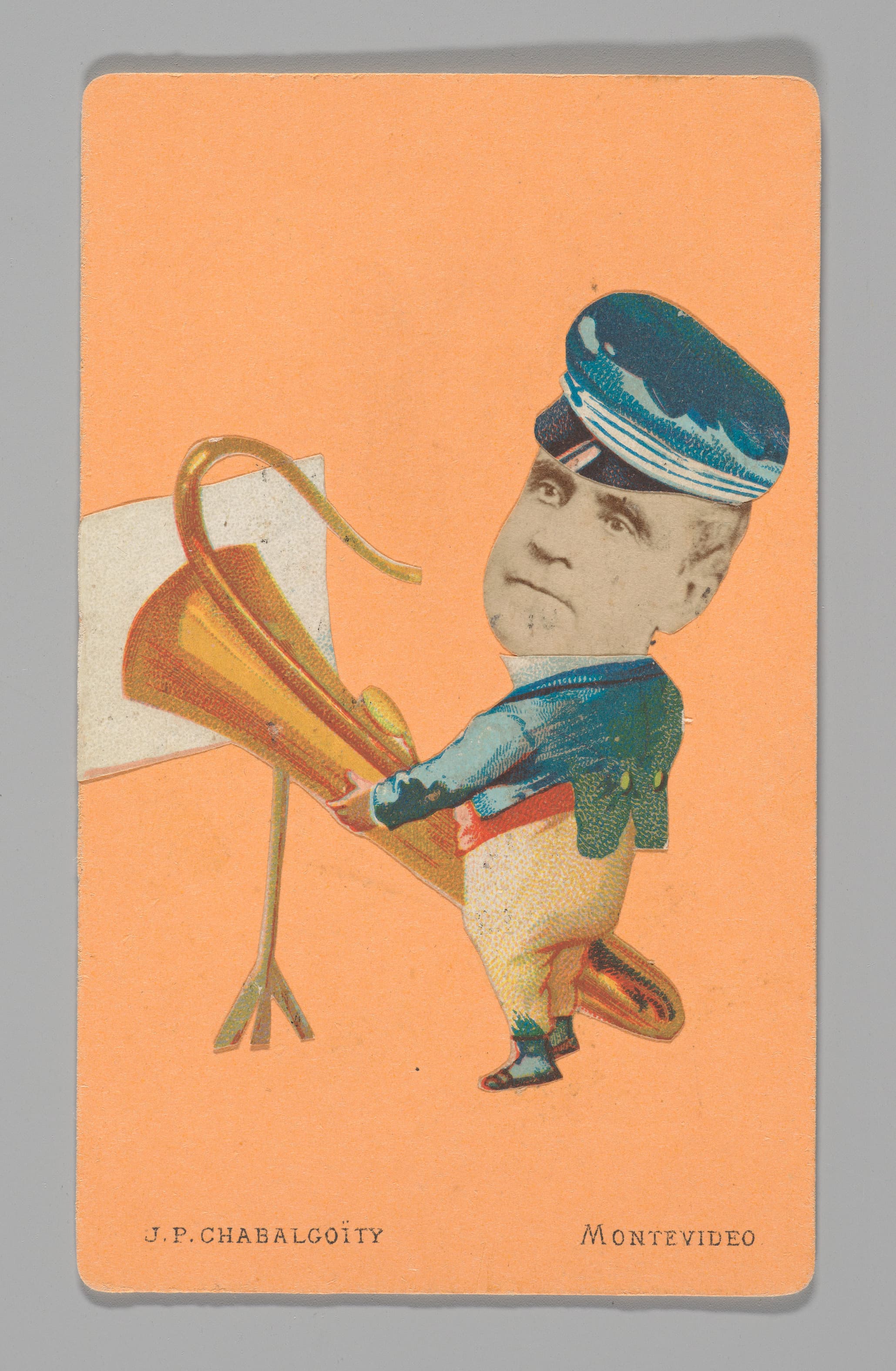 Photo Collage Musician with Large Brass Horn, Uruguay MET DP-15801-023