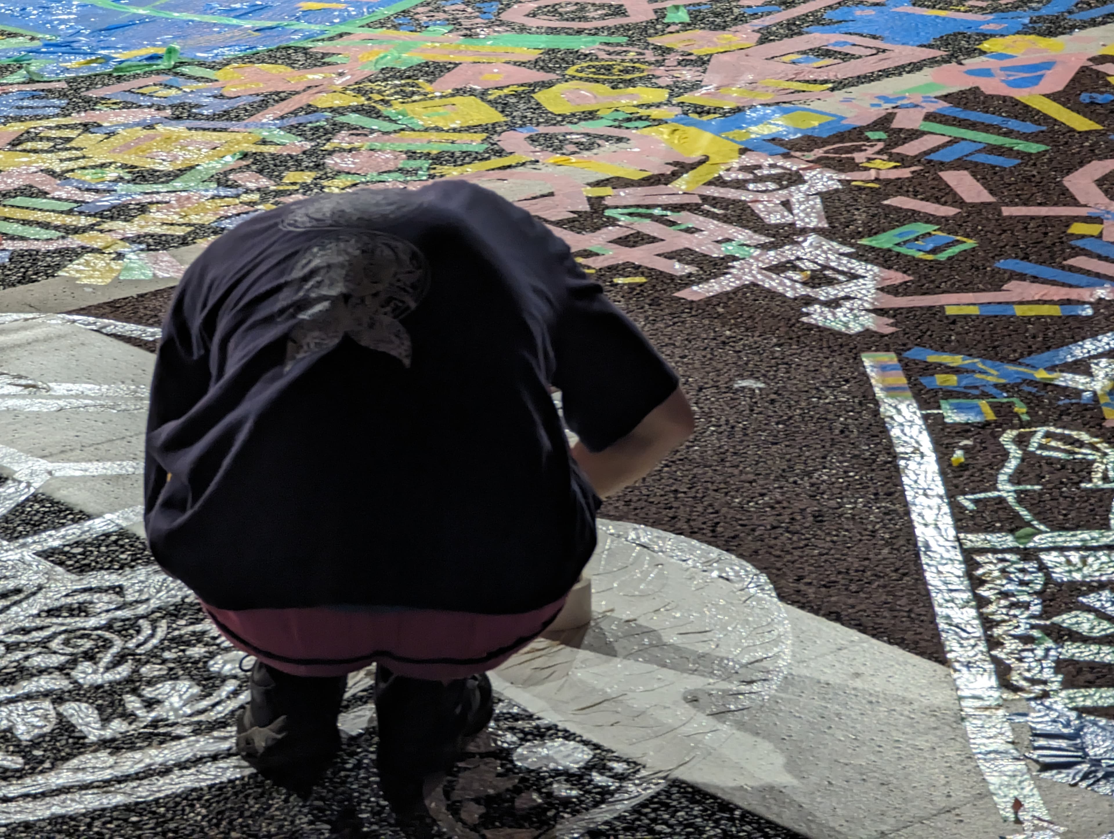 Tape street art on Keyakizaka 4