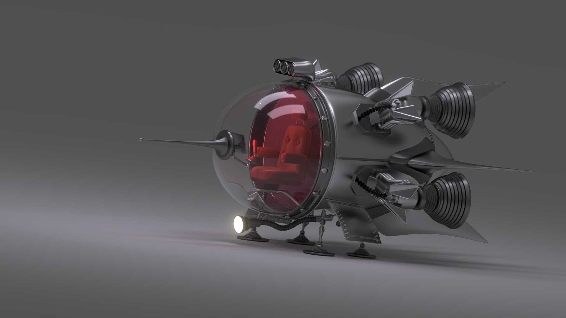 3D render of a fictional spacecraft