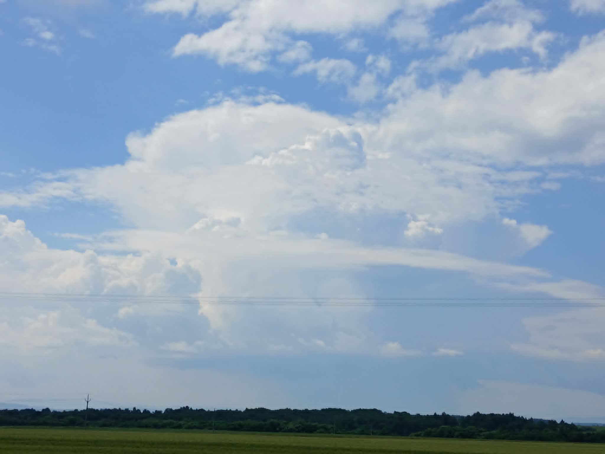 Cumulonimbus cloud with visible precipitation shaft