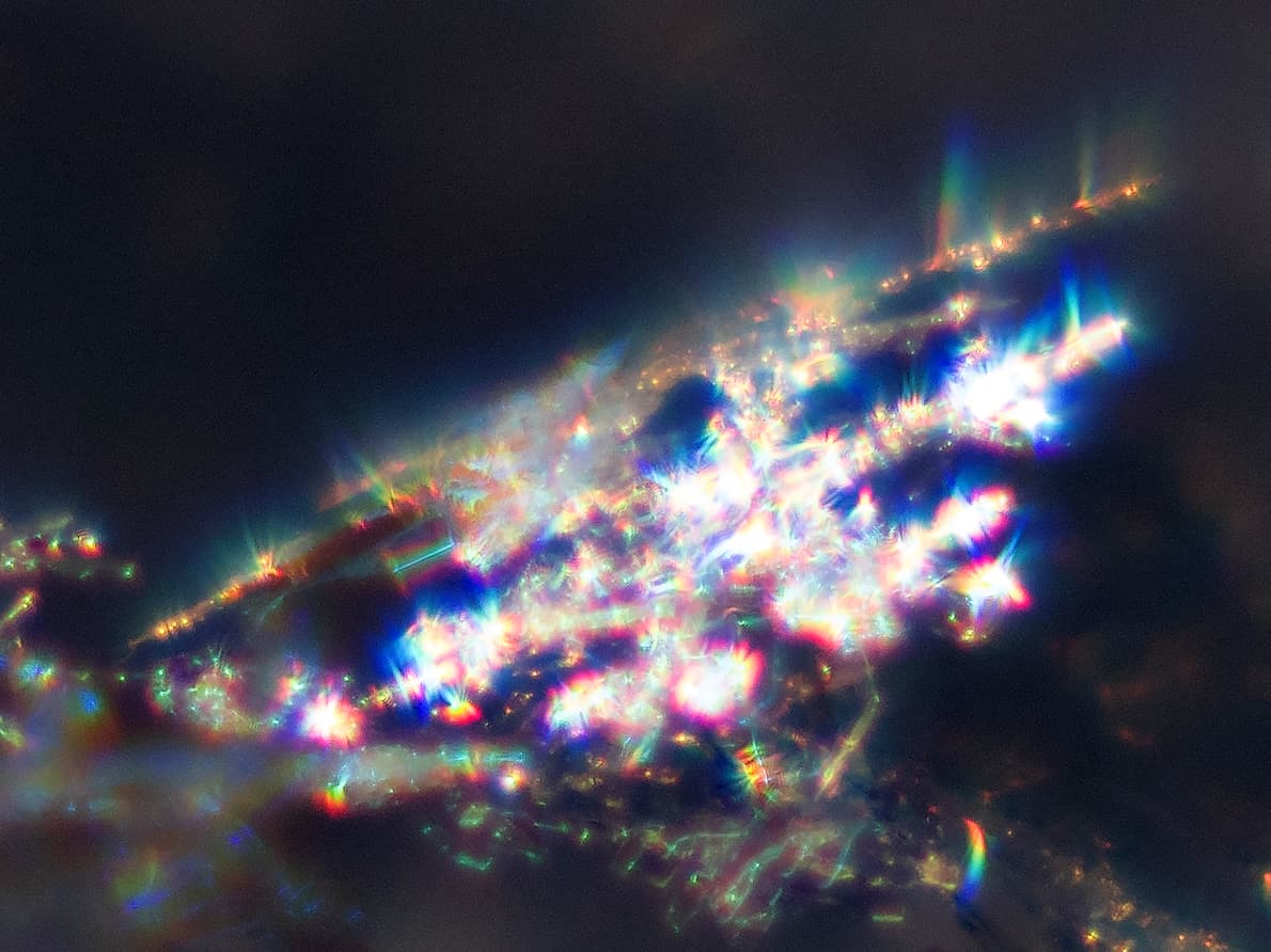 Diffraction, close, snow