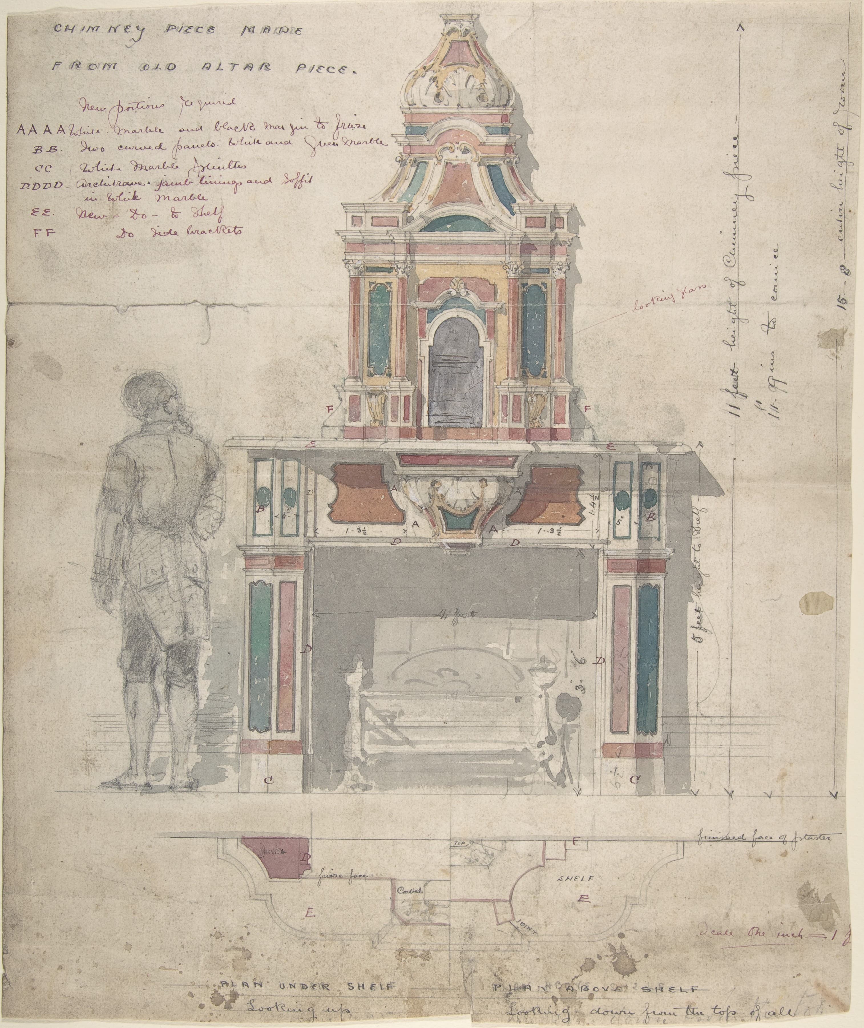 Design for a Chimneypiece Made from an Old Altarpiece MET DP806859
